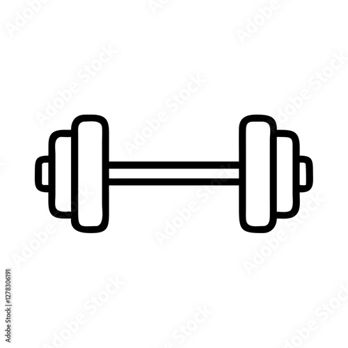 Dumbbell icon in outline style for fitness and strength training