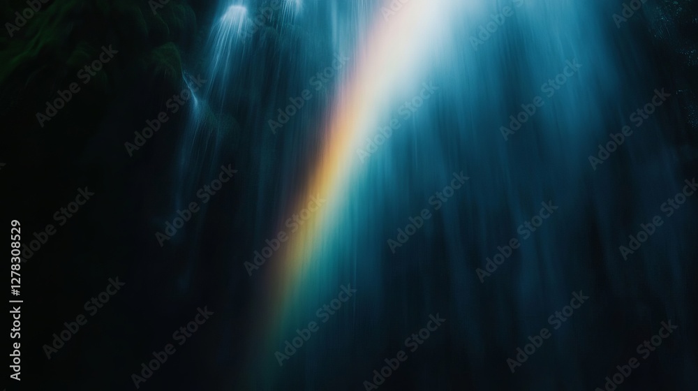 Fototapeta premium Enchanted rainbow in misty waterfall
