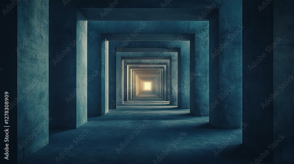 A mesmerizing corridor of concrete pillars receding into a bright light, creating a sense of depth and perspective. A mesmerizing corridor of concrete pillars receding into a bright light, creating a sense of depth and perspective.