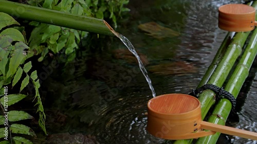 Japanese shrine handbasin, traditional equipment photo