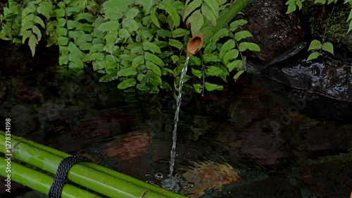 Japanese shrine handbasin, traditional equipment photo