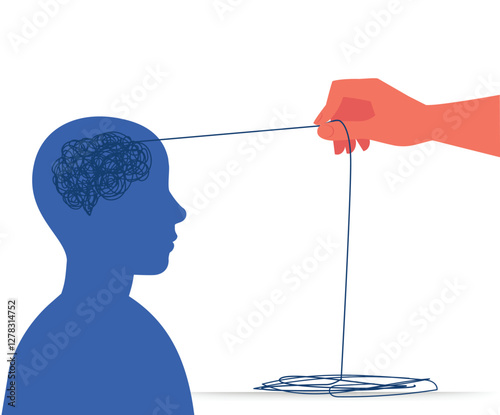 Metaphor of psychoanalysis_stock illustration