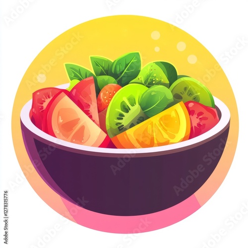 Vibrant Fruit Salad in a Bowl photo