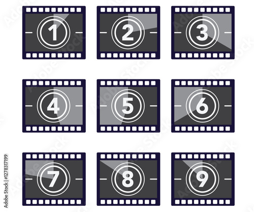 Old film countdown stock illustration