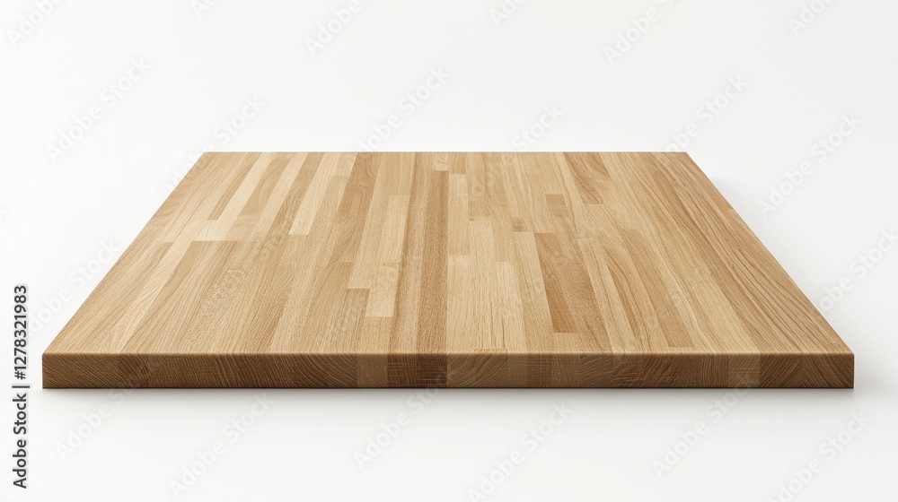 Light Brown Square Wooden Board on White Background Light Brown Square Wooden Board on White Background