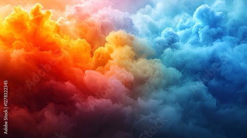 Colorful abstract cloudscape, vibrant hues, dramatic atmosphere. Possible use Background for social media post photo