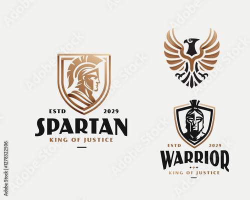 Knight medieval roman spartan warrior mascot logo template for sport team