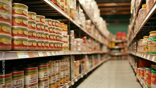 Wallpaper Mural Warehouse Shelves with Products Organized for Efficient Picking Torontodigital.ca
