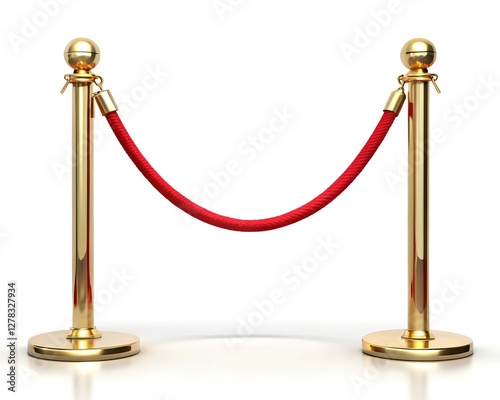 Wallpaper Mural Golden pole barricade with red carpet isolated on white background
 Torontodigital.ca