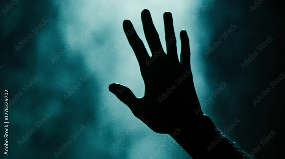 Hand of Another: A shadowy hand reaches out from a personâs back as if controlled by an unseen force. Hand of Another: A shadowy hand reaches out from a personâs back as if controlled by an unseen force.