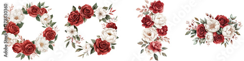 Romantic and Elegant Red and White Rose Floral Bouquet Arrangement for Day Valentine s Day Birthdays and Gifts