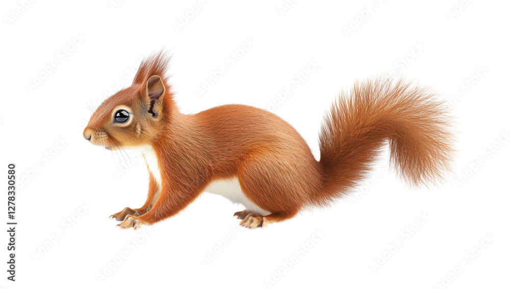 a red squirrel standing isolated on a transparent background a red squirrel standing isolated on a transparent background