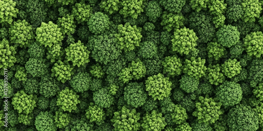 A dense canopy of trees is visible from above, highlighting various shades of green foliage under clear blue skies during midday A dense canopy of trees is visible from above, highlighting various shades of green foliage under clear blue skies during midday
