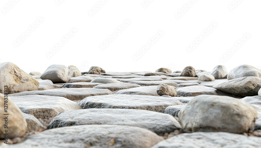 a empty stone floor with large rocks isolated on a transparent background a empty stone floor with large rocks isolated on a transparent background