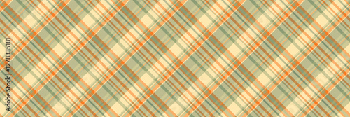 Installing fabric vector tartan, formal pattern textile background. Room check texture seamless plaid in orange and pastel colors.