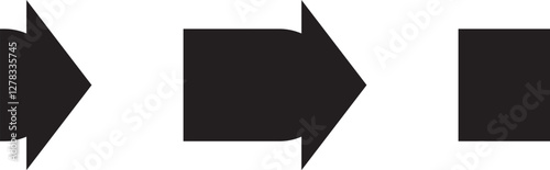 Arrow Brush Icon, Bold Style, Black and White, Directional Symbol