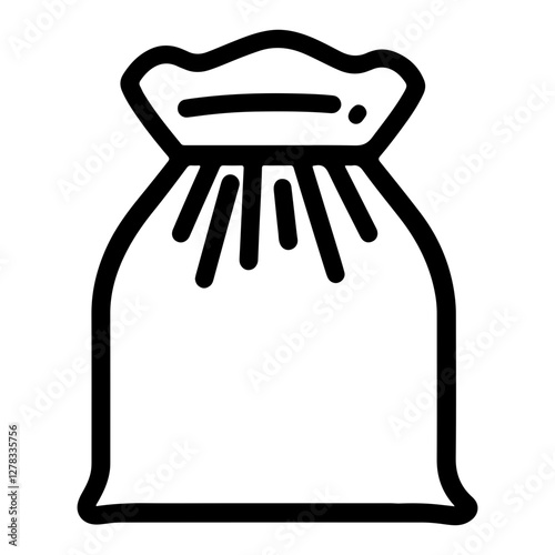 Vacuum Bag Icon, Outline Style, Black and White, Storage Solution