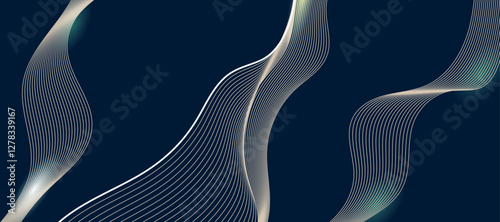 Luxury abstract background with golden wave line design