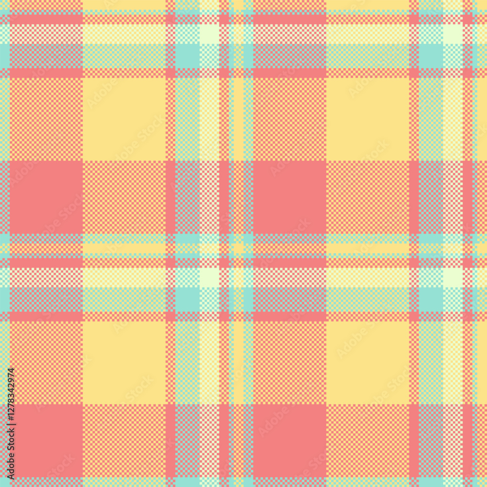 Delightful pastel plaid pattern in soft yellow, coral, mint, and gray. Perfect for textile design, website backgrounds, or springthemed projects. Delightful pastel plaid pattern in soft yellow, coral, mint, and gray. Perfect for textile design, website backgrounds, or springthemed projects.