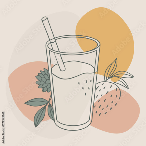 A clean, black line art illustration of a tall glass filled with a beverage, isolated on a solid white background. 