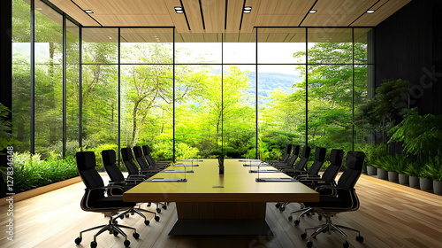 Moderner Konferenzraum mit Naturblick