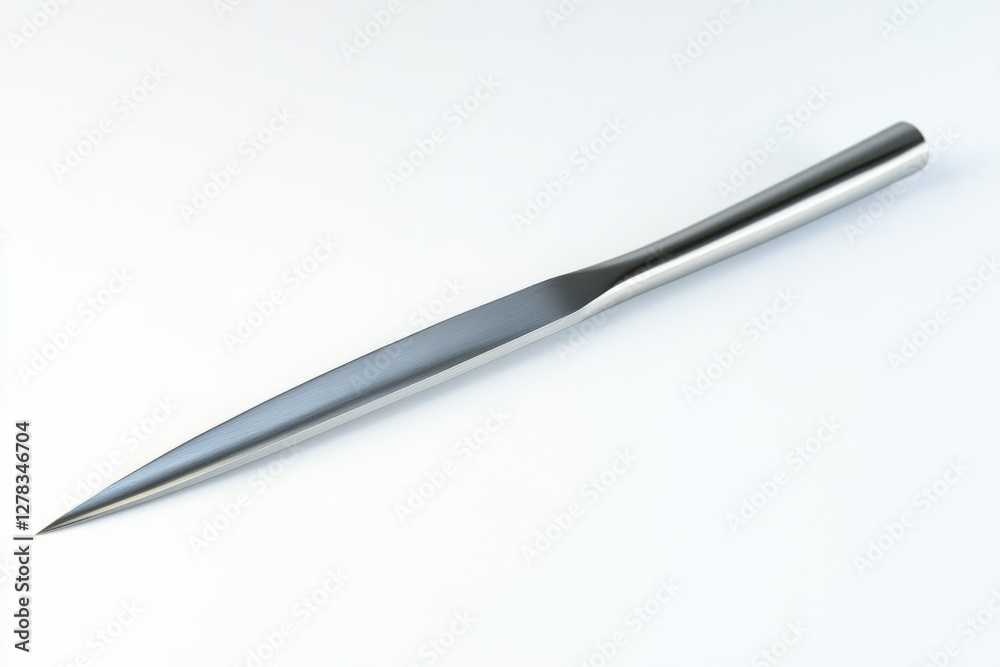 Stainless steel surgical scalpel, isolated, silver and white, medical equipment Stainless steel surgical scalpel, isolated, silver and white, medical equipment