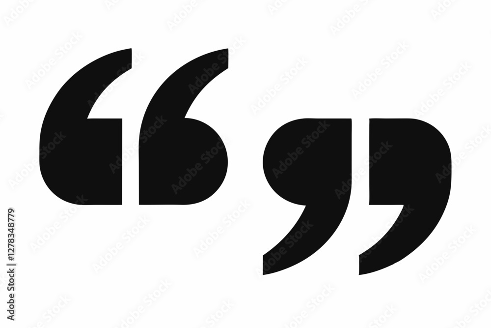 Quotation mark icon, Quote Mark Icon Symbol Vector Illustration. Quotation mark icon, Quote Mark Icon Symbol Vector Illustration.