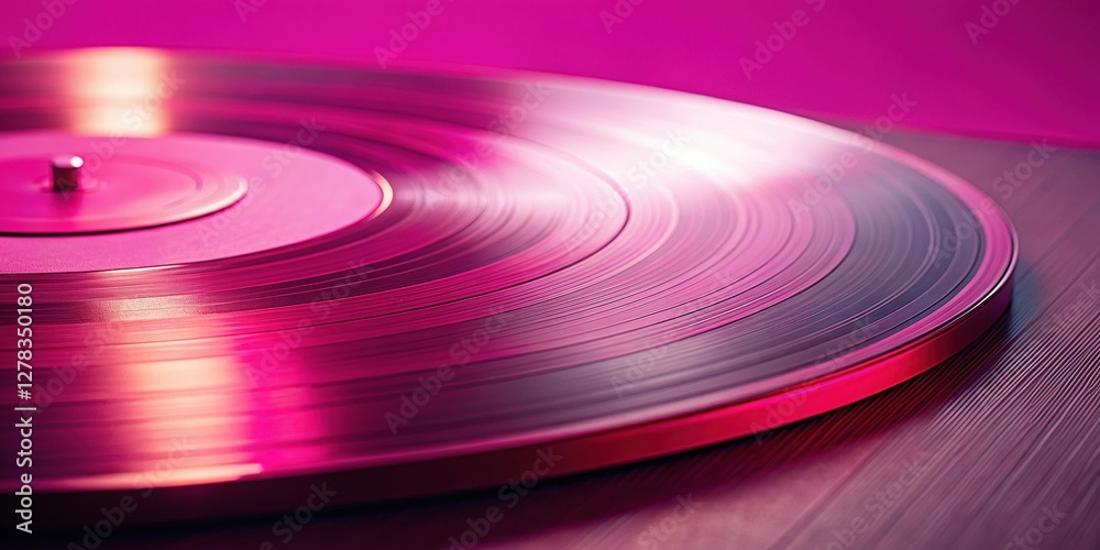 Pink Vinyl Record on Pink Background - Retro Music Stock Photo Pink Vinyl Record on Pink Background - Retro Music Stock Photo