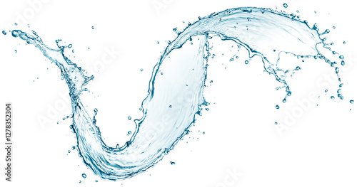 Blue water splash isolated