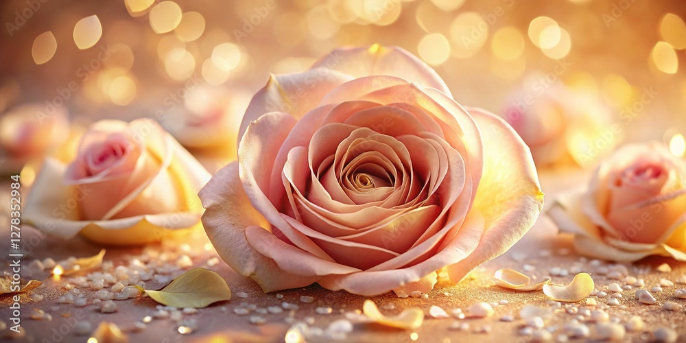 Soft Pink Rose Petals in Warm Light - Calming Floral Background Soft Pink Rose Petals in Warm Light - Calming Floral Background