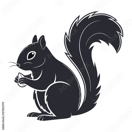 Elegance in Black Squirrel Silhouette Squirrel Icon