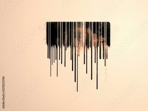 Abstract barcode dripping art piece