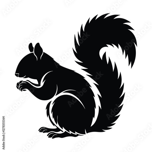 Elegance in Black Squirrel Silhouette Squirrel Icon