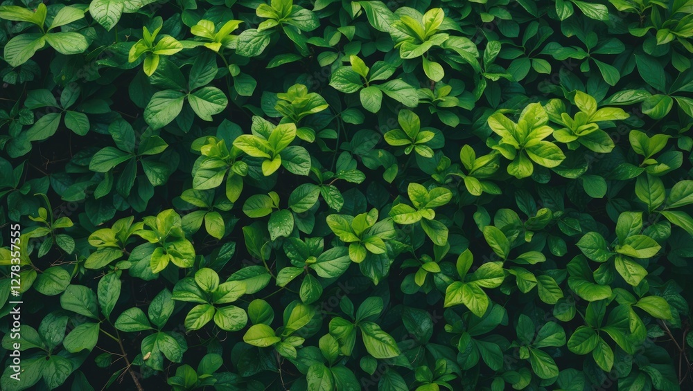 Lush Green Foliage Texture with Abundant Leafy Patterns and Empty Space for Custom Text Overlay Lush Green Foliage Texture with Abundant Leafy Patterns and Empty Space for Custom Text Overlay
