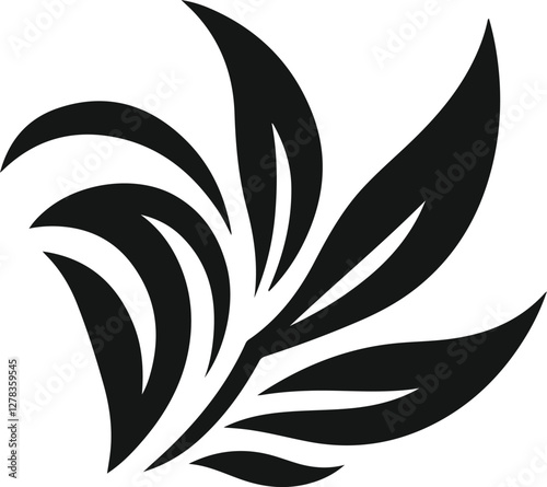 Wallpaper Mural flowers and leaves vector silhouette, vector flower vector leaf or flower elements for design  Torontodigital.ca