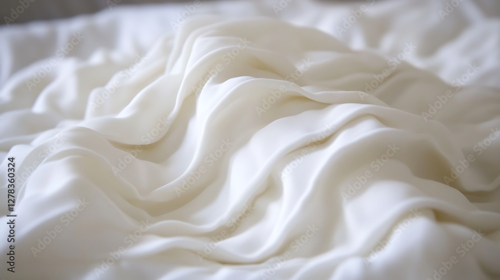 Obraz premium Draped White Fabric Soft Gentle Waves