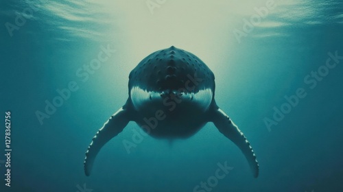 Majestic whale underwater: ocean life marine exploration