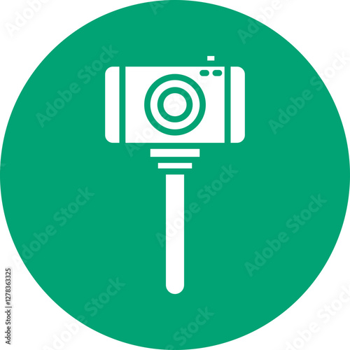 Vlogging Camera glyph circle icon