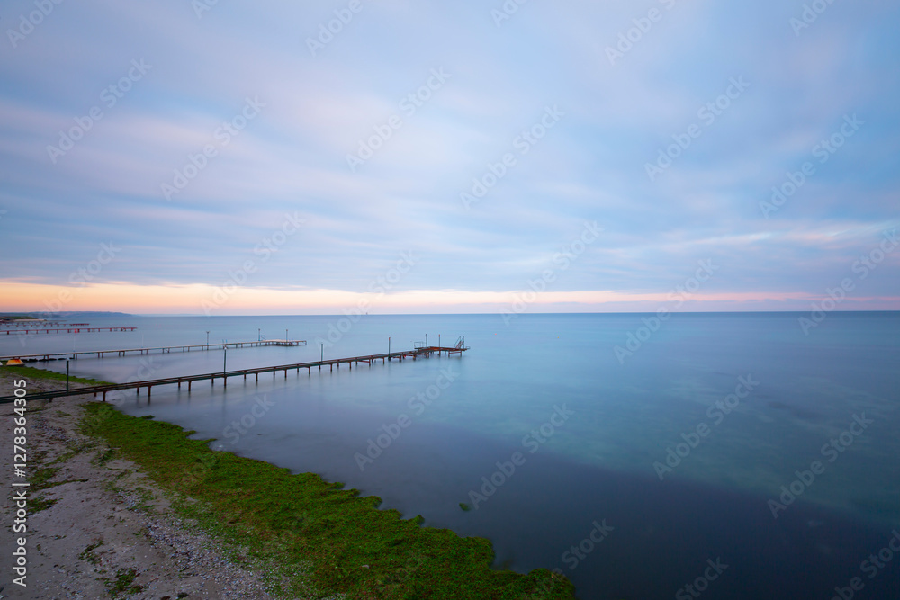 Buyukcekmece beach and lake, piers Buyukcekmece beach and lake, piers