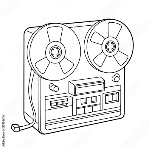 retro tape recorder sketch 