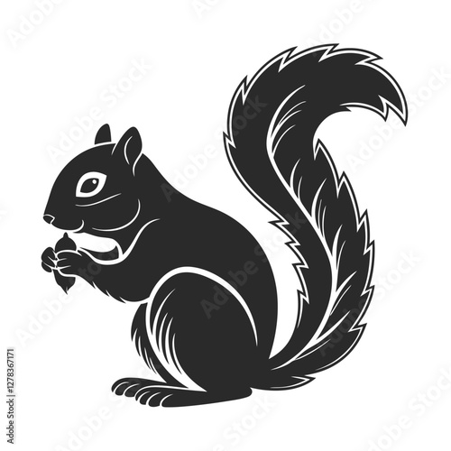Elegance in Black Squirrel Silhouette Squirrel Icon