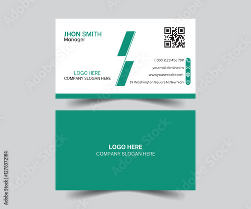 Modern Simple Clean Minimalistic vector business card template design for web or print