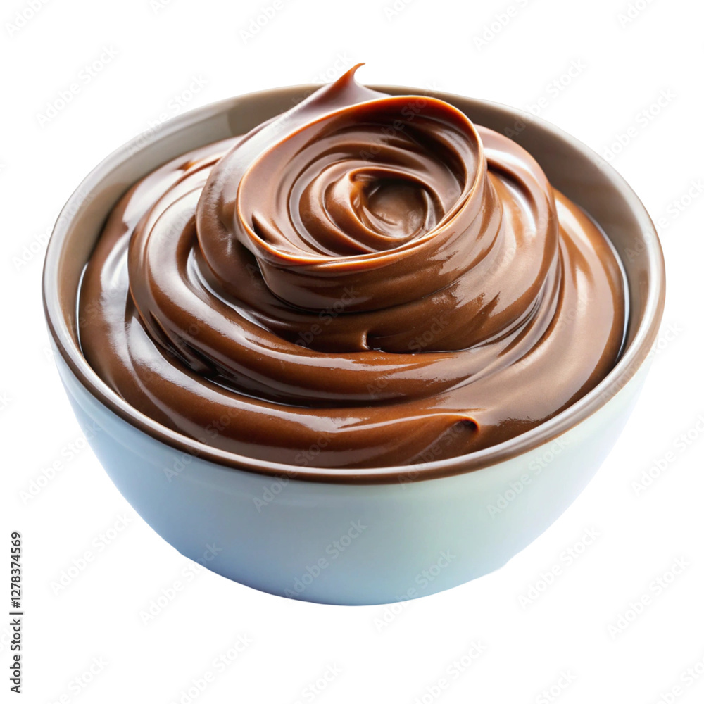 a delicious chocolate spread in a bowl on a transparent background a delicious chocolate spread in a bowl on a transparent background