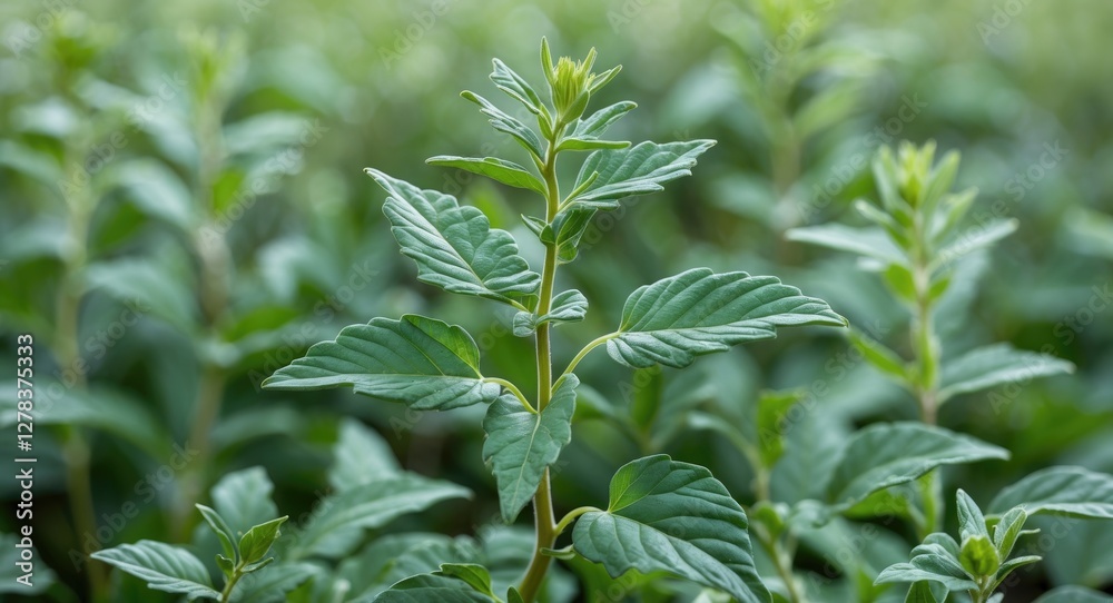 Fresh Green Wormwood Leaves with Soft Focus and Blank Space for Text Ideal for Herbal and Nature-Themed Designs Fresh Green Wormwood Leaves with Soft Focus and Blank Space for Text Ideal for Herbal and Nature-Themed Designs