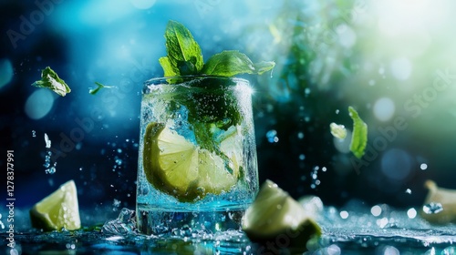 A Sparkling Summer Cocktail with Fresh Mint and Citrus
