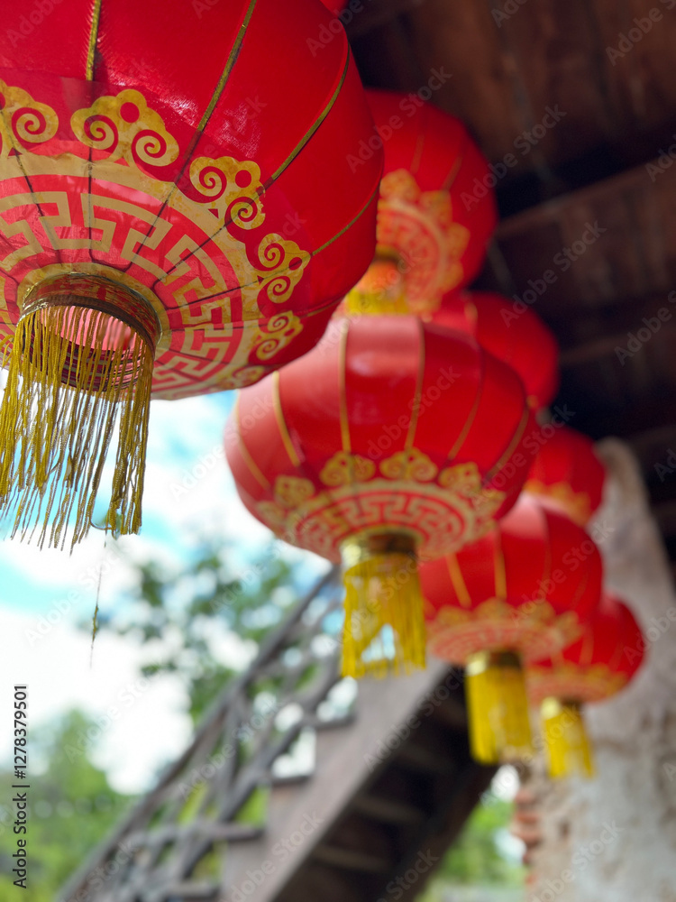 Lanterns at Mazu Shrine at Lhong 1919 in Bangkok