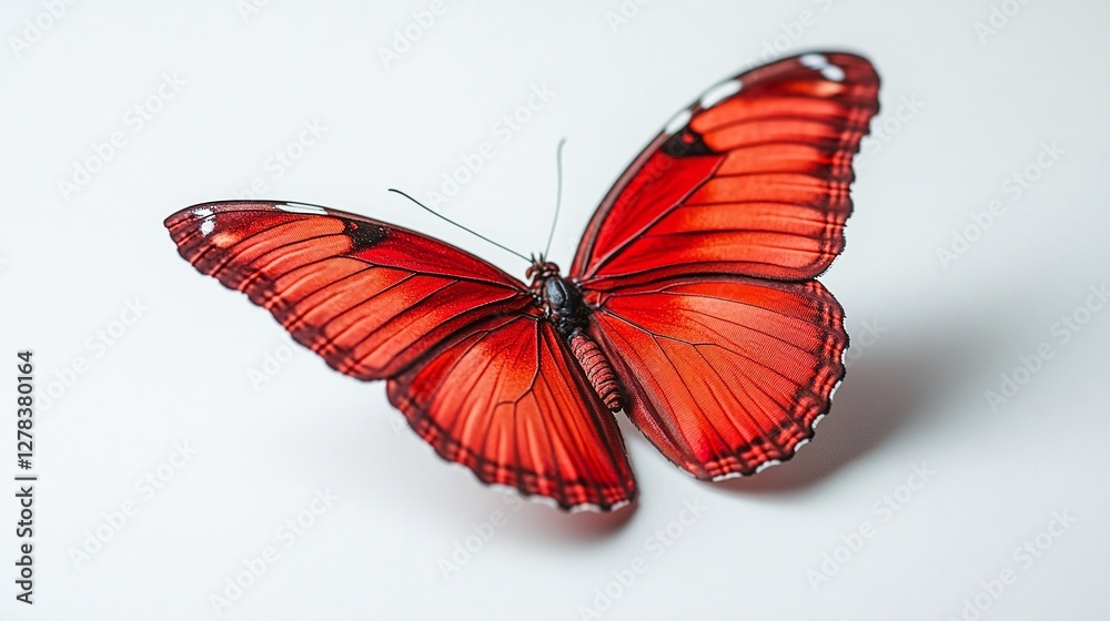 Fototapeta premium red butterfly on a white background