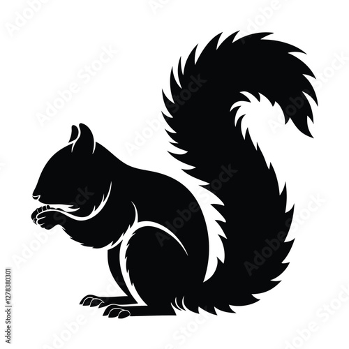 Elegance in Black Squirrel Silhouette Squirrel Icon
