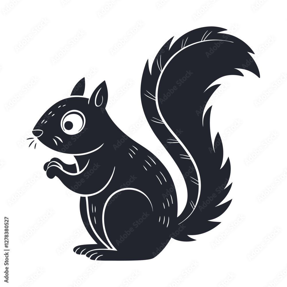 Elegance in Black Squirrel Silhouette Squirrel Icon Elegance in Black Squirrel Silhouette Squirrel Icon