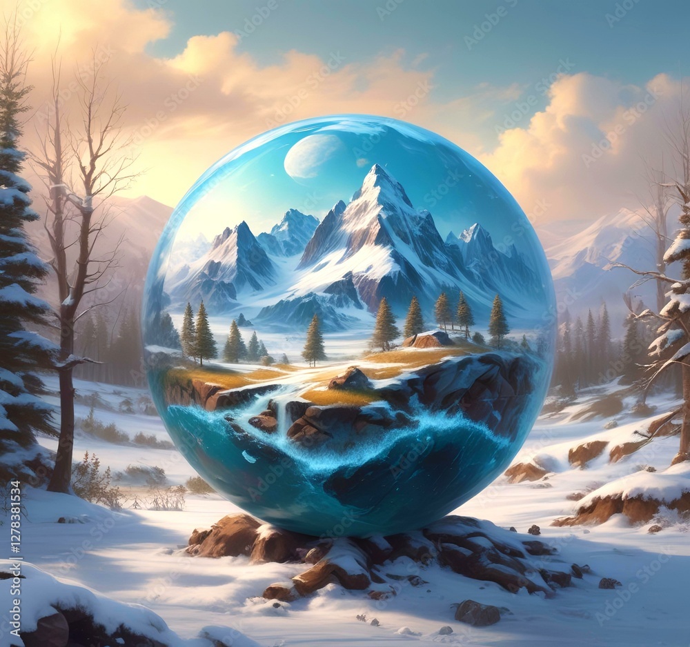 Illustration of frozen Earth globe. Illustration of frozen Earth globe.